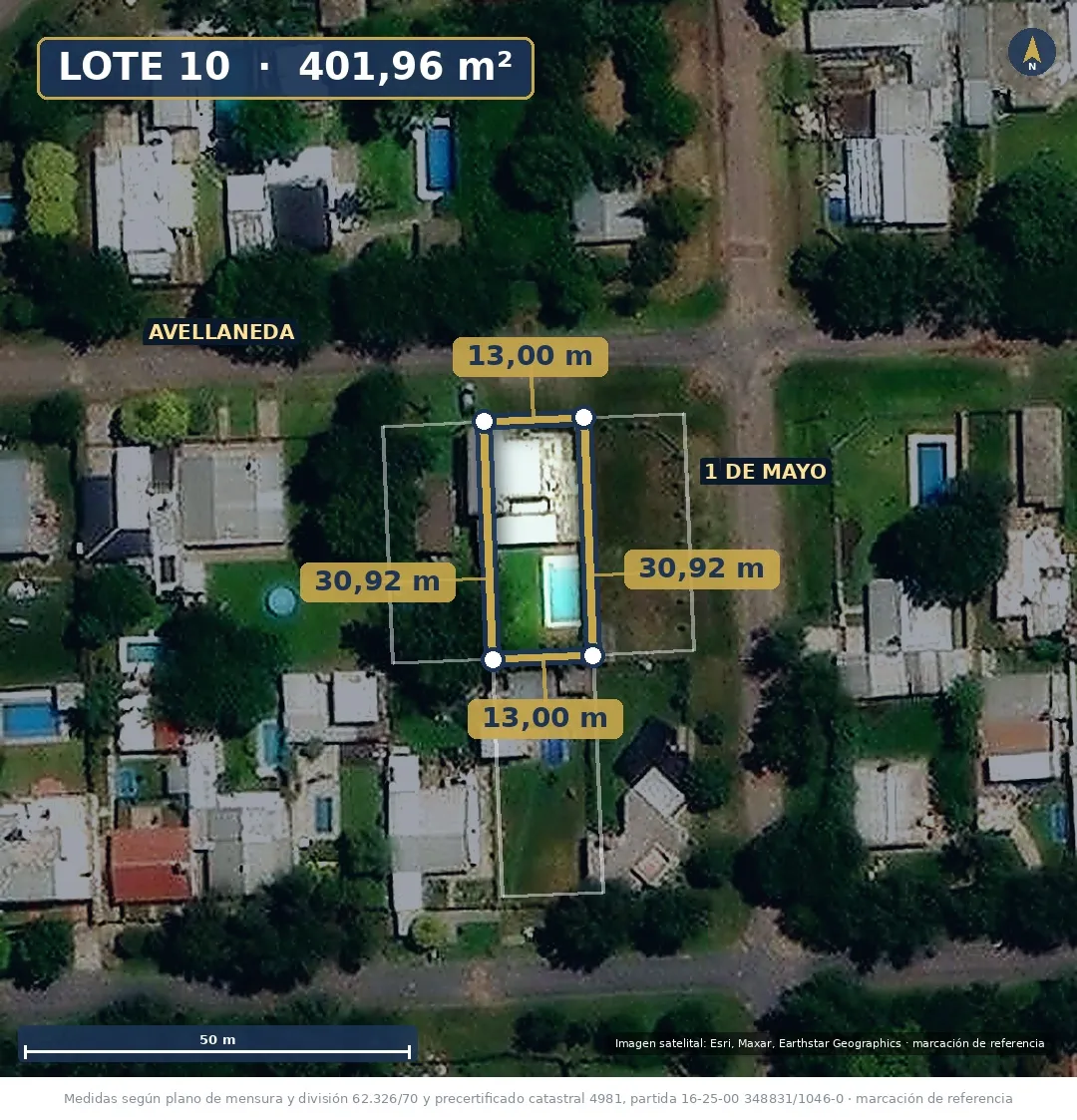 Plano de Casa 3 dorm. + comodín con piscina — Pueblo Esther