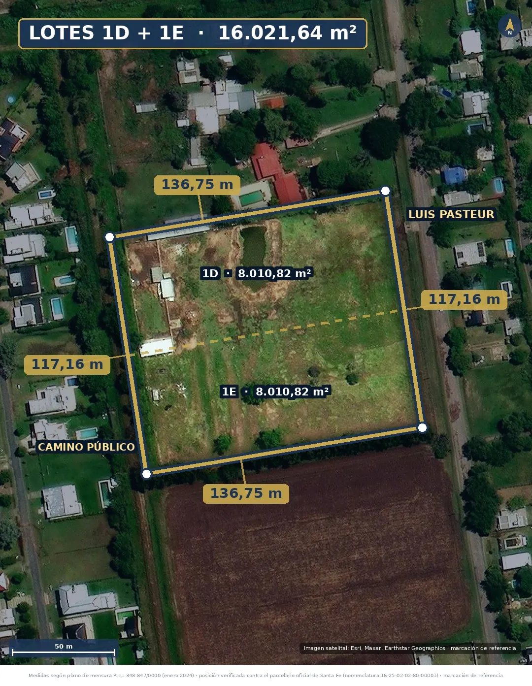 Plano de Maxi Lote de 8.000 m2 en Pueblo Esther - Apto Credito