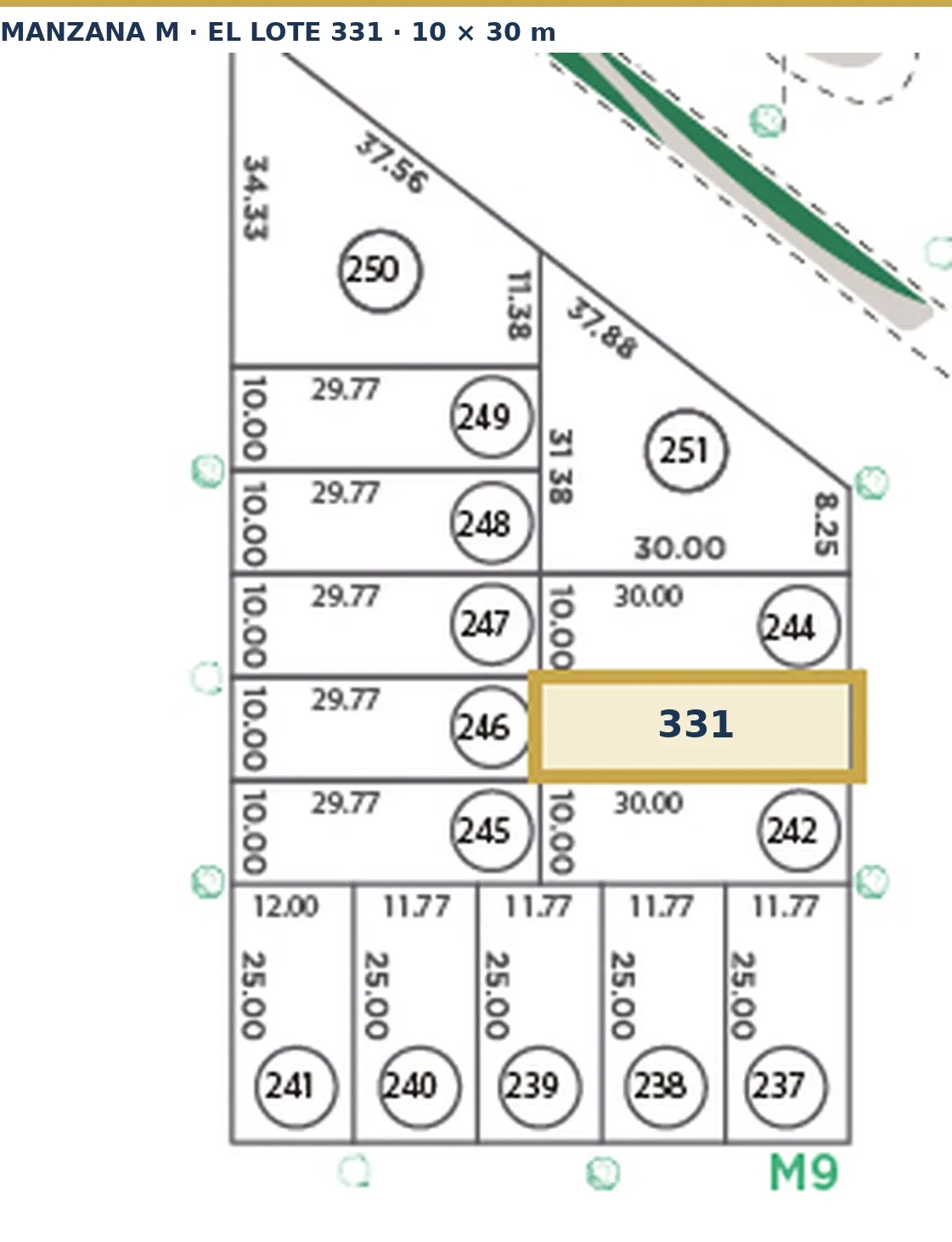 Plano de Lote en barrio abierto Eco Tierra - Pueblo Esther. Ubicación inmejorable