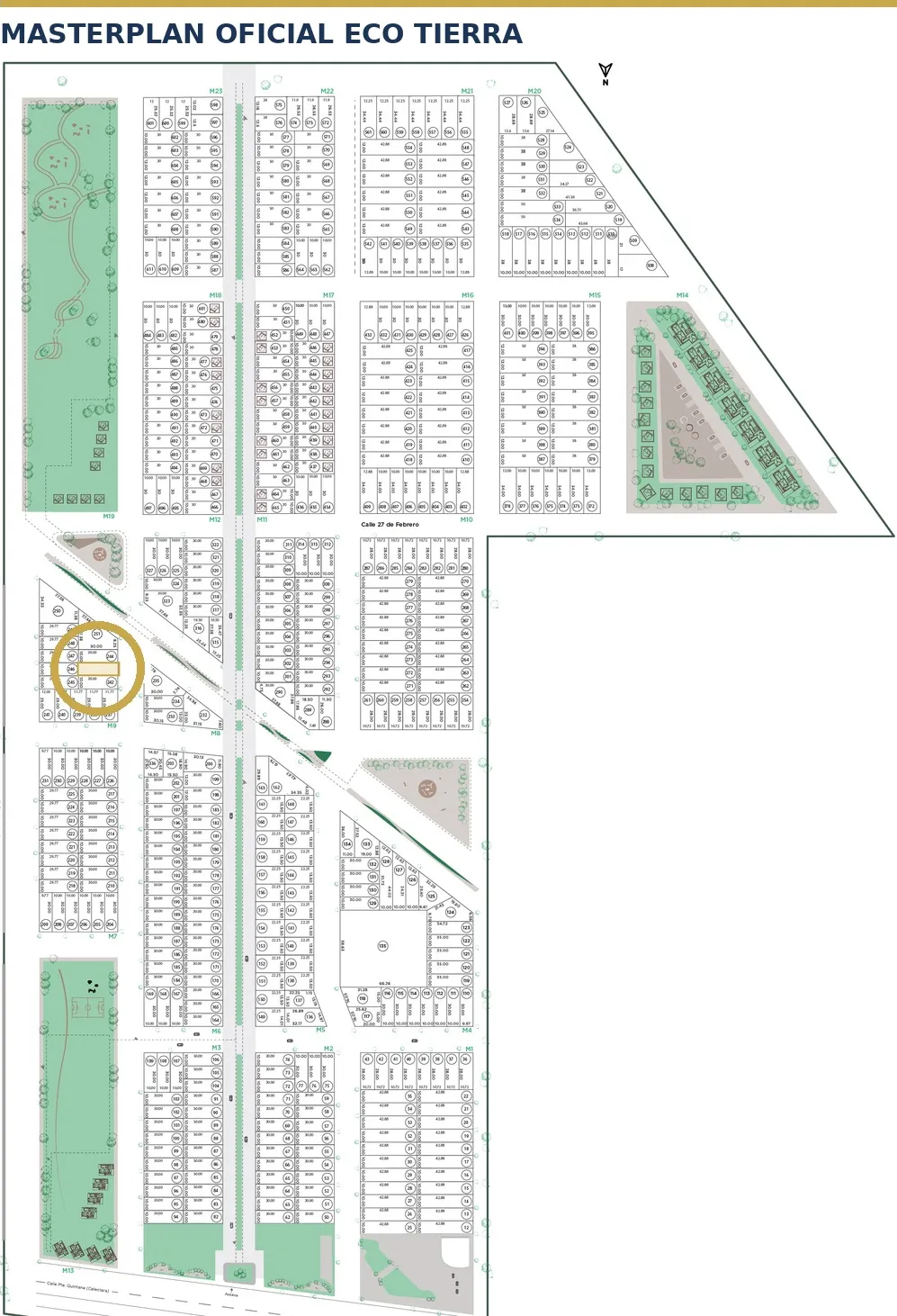 Plano de Lote en barrio abierto Eco Tierra - Pueblo Esther. Ubicación inmejorable