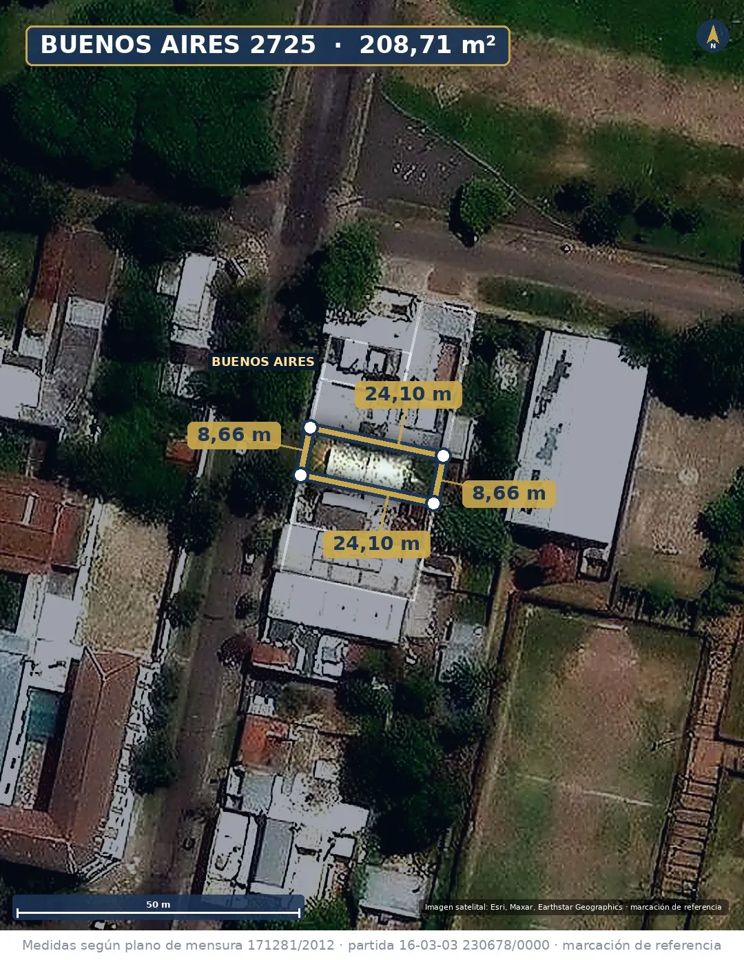 Plano de Casa 2 dormitorios con galpón — Barrio Matheu, Rosario